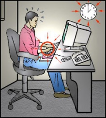 Maintaining poor sitting postures for long periods of time